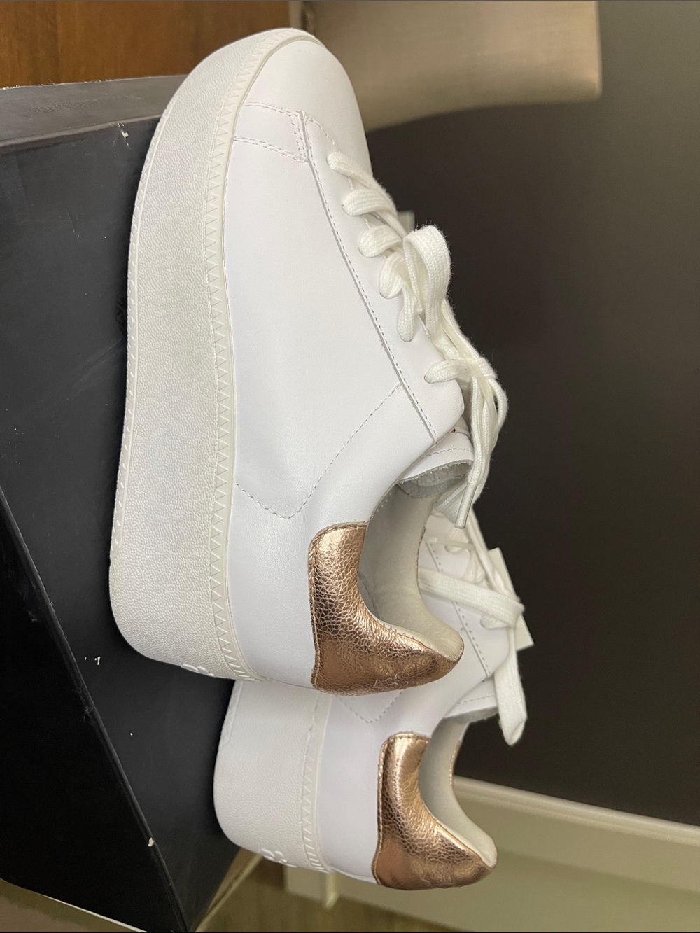 Ash White Sneakers with Rose Gold Heel - SIZE 7 - NWT!!!